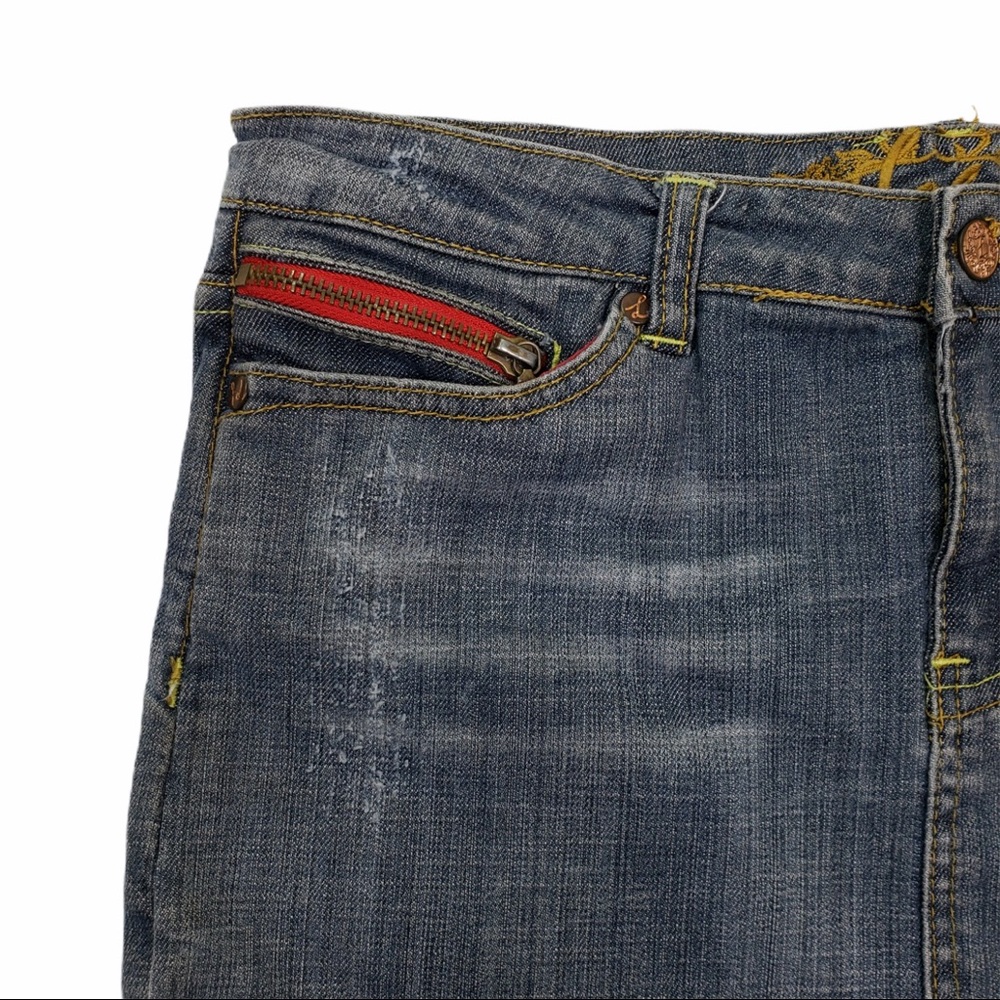 Lola Distressed Denim Jean Skirt - Picture 3 of 8